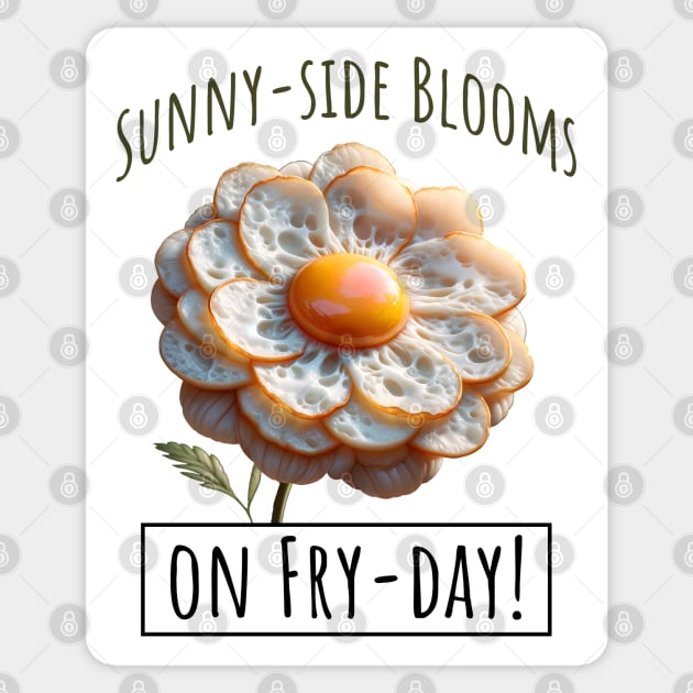 Fried Eggs Flowers on Fry-Day, Blooming Eggscelent Sticker by Luxinda
